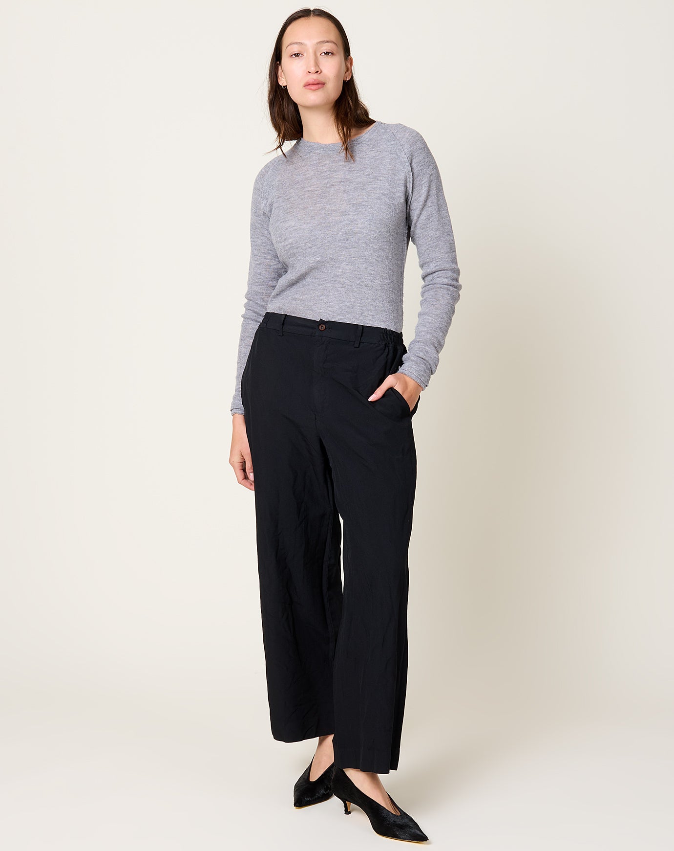 Comme des Garçons Comme des Garçons Crinkle Oxford Pant in Black