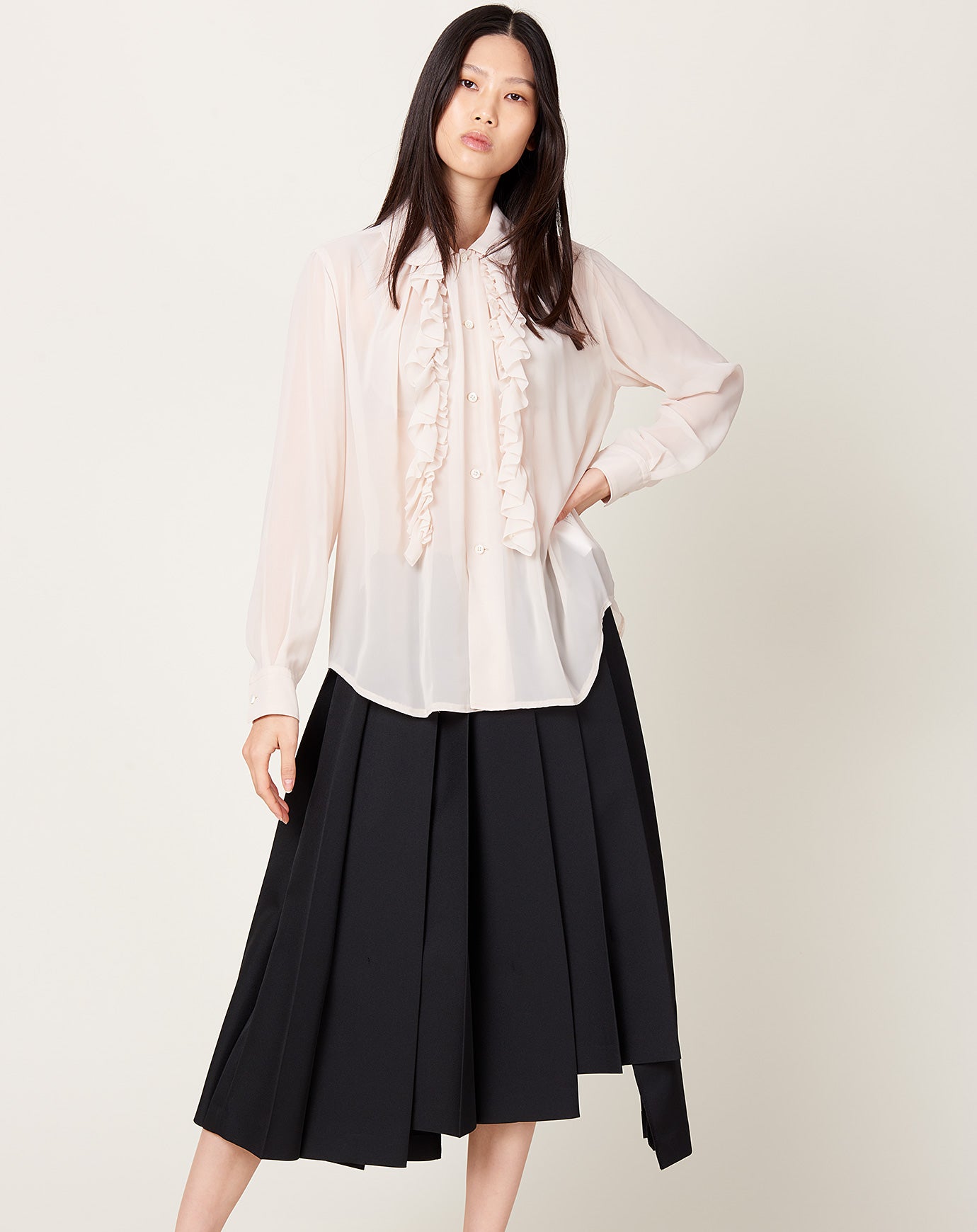 Comme des Garçons Comme des Garçons Ruffle Blouse in Ecru