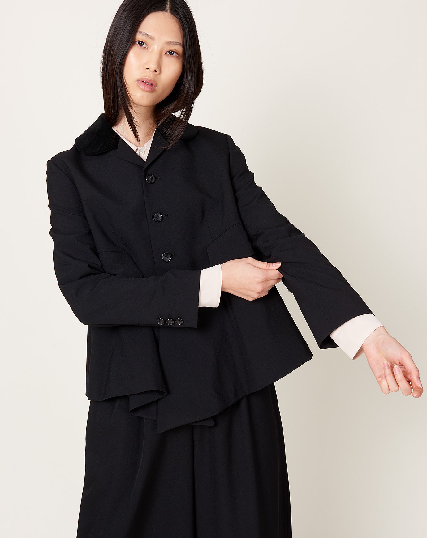 Comme des Garçons Comme des Garçons Velvet Collar Blazer in Black