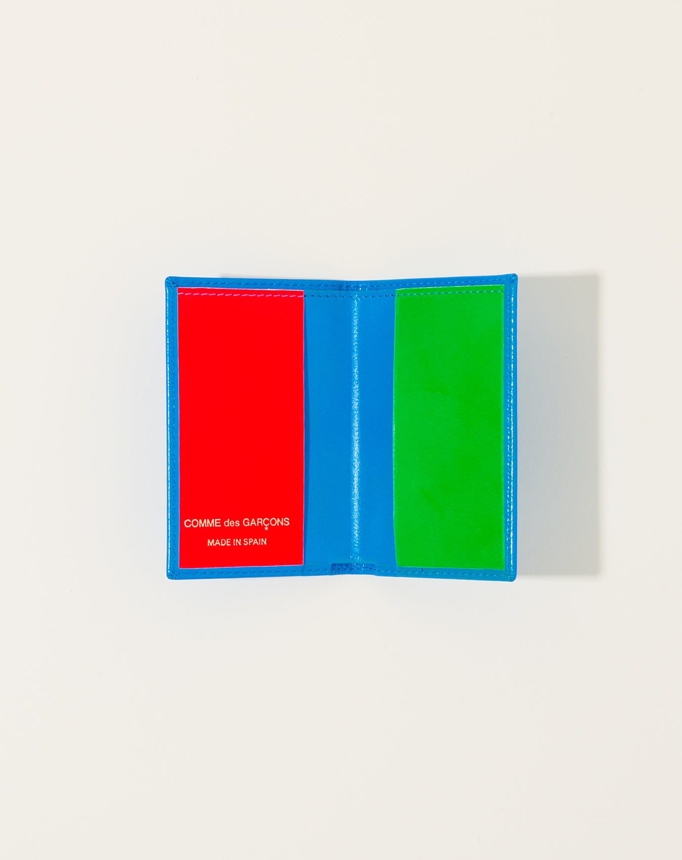 Comme des Garçons  Super Fluo Blue Green Bifold Wallet