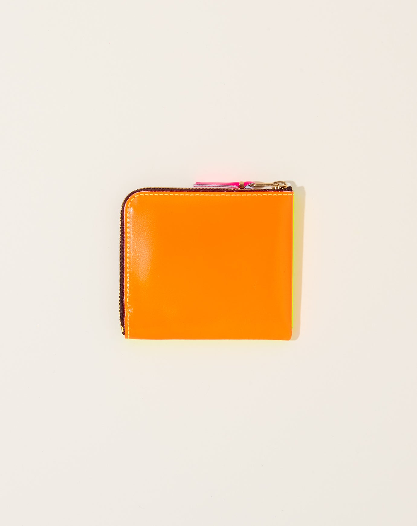 Comme des Garçons  Super Fluo Zip Around Wallet in Orange and Yellow