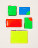 Comme des Garçons  Super Fluo Wallet Zip Pouch in Yellow and Light Orange 