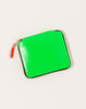 Comme des Garçons  Super Fluo Full Zip Around Wallet in Green