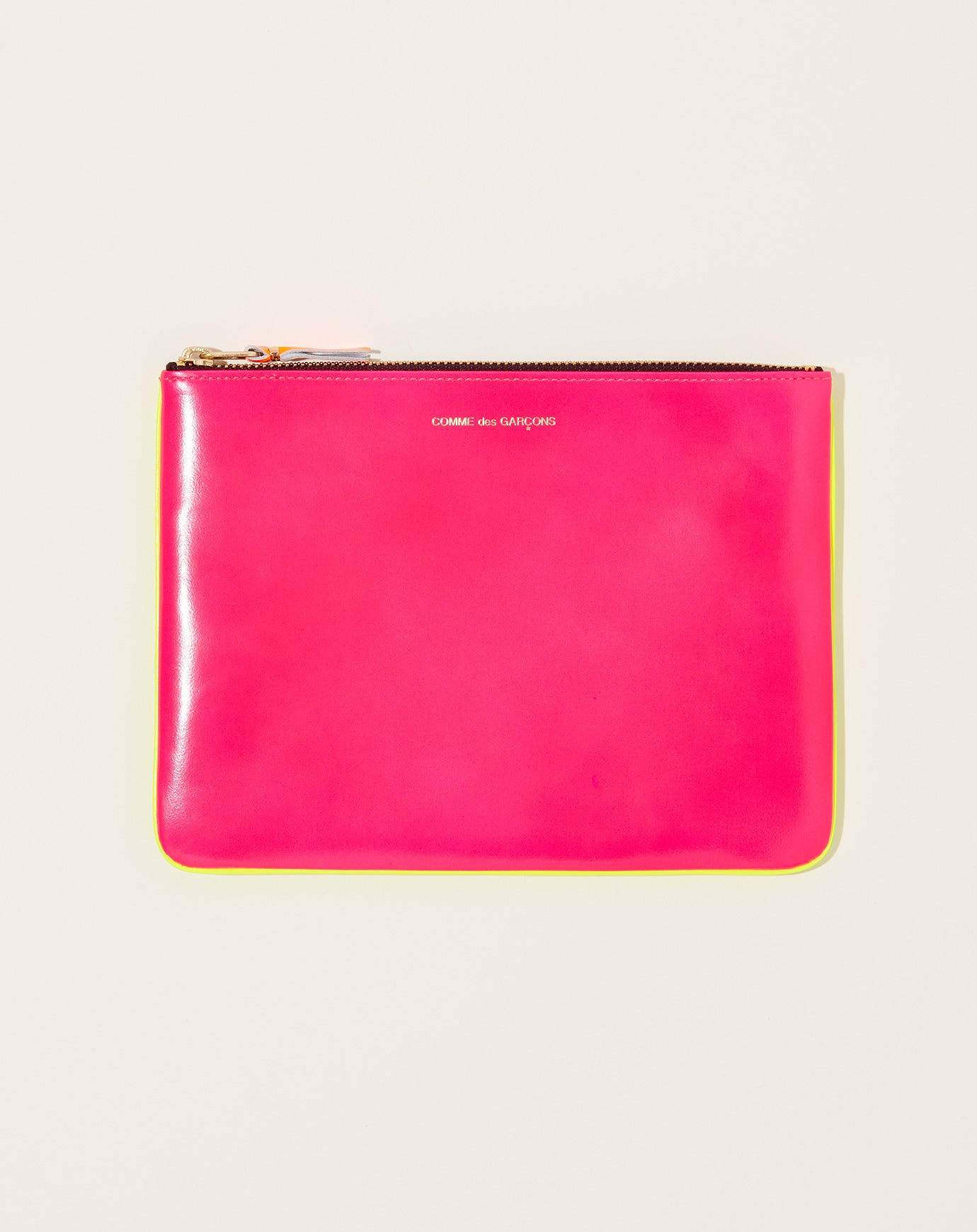Comme des Garçons  Super Fluo Wallet Pouch in Pink and Yellow