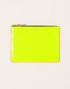 Comme des Garçons  Super Fluo Wallet Zip Pouch in Yellow and Light Orange 