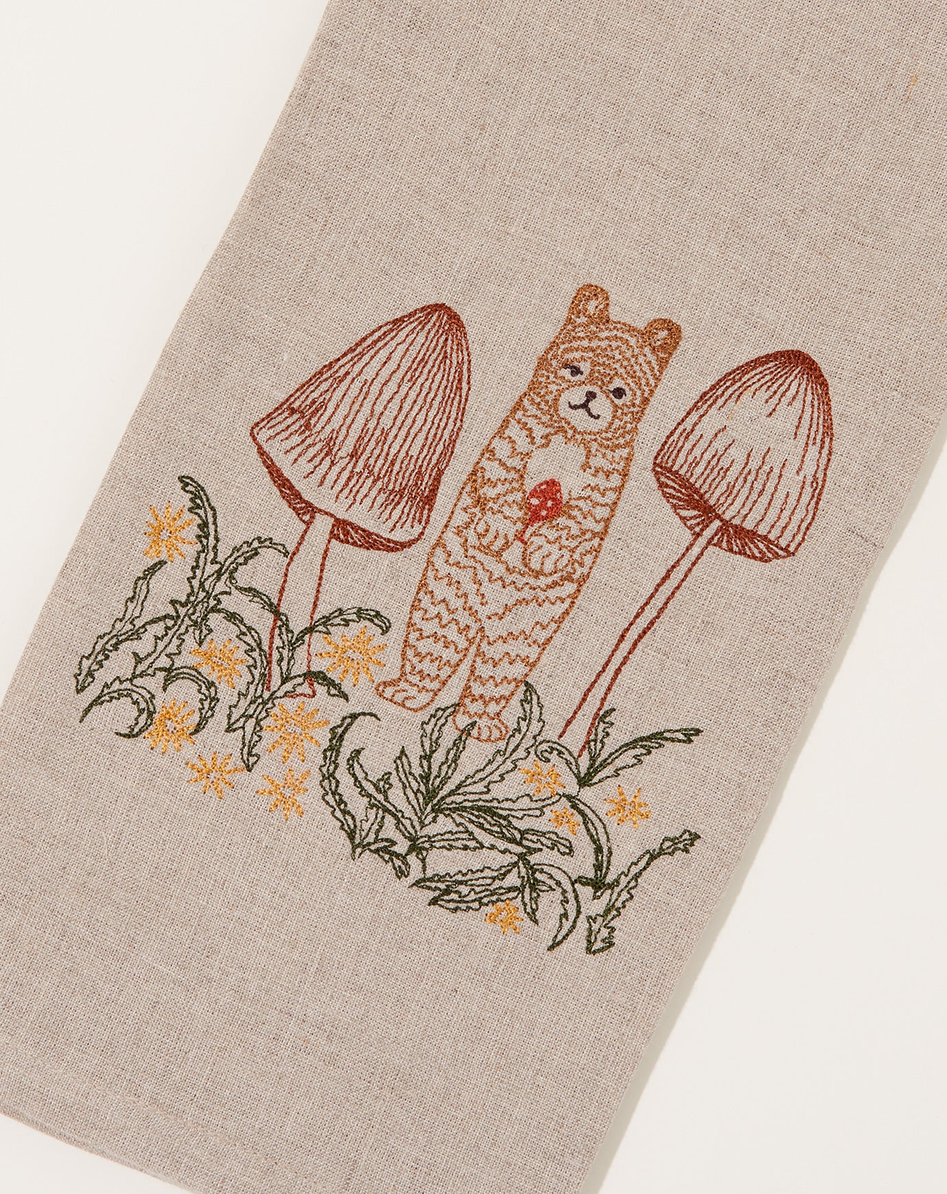 Coral & Tusk Bunny with Mushrooms Tea Towel