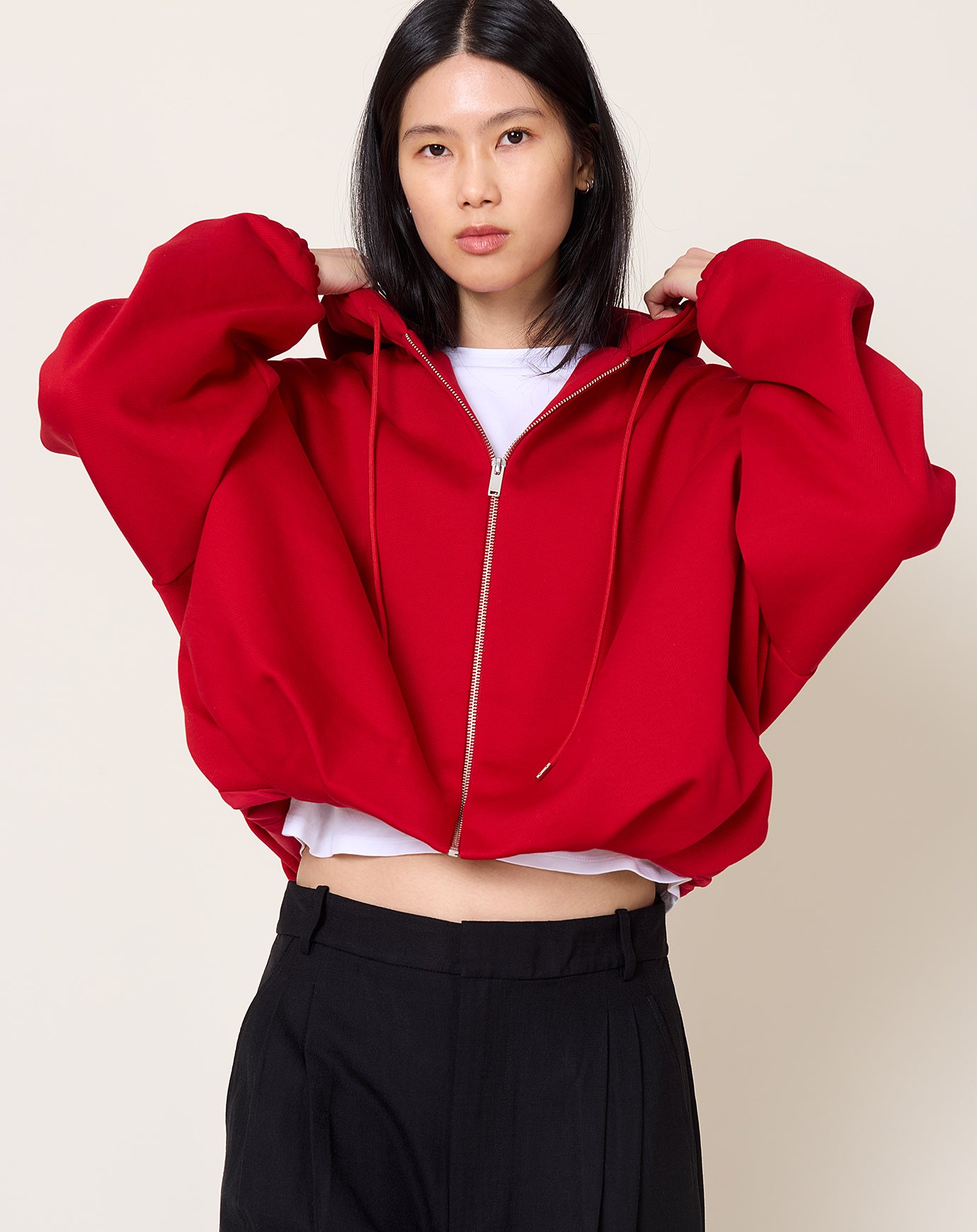 Cordera Balloon Hoodie in Red