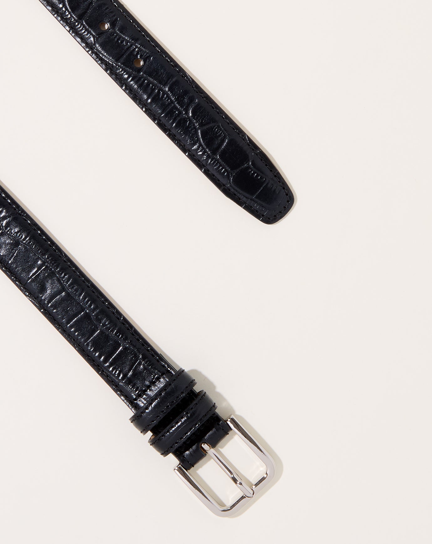 Cordera Classic Belt in Black Crocodile