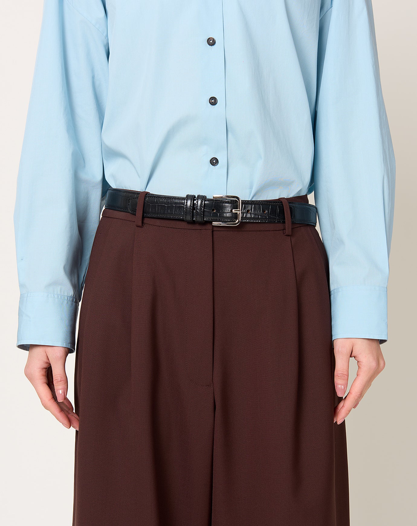 Cordera Classic Belt in Black Crocodile