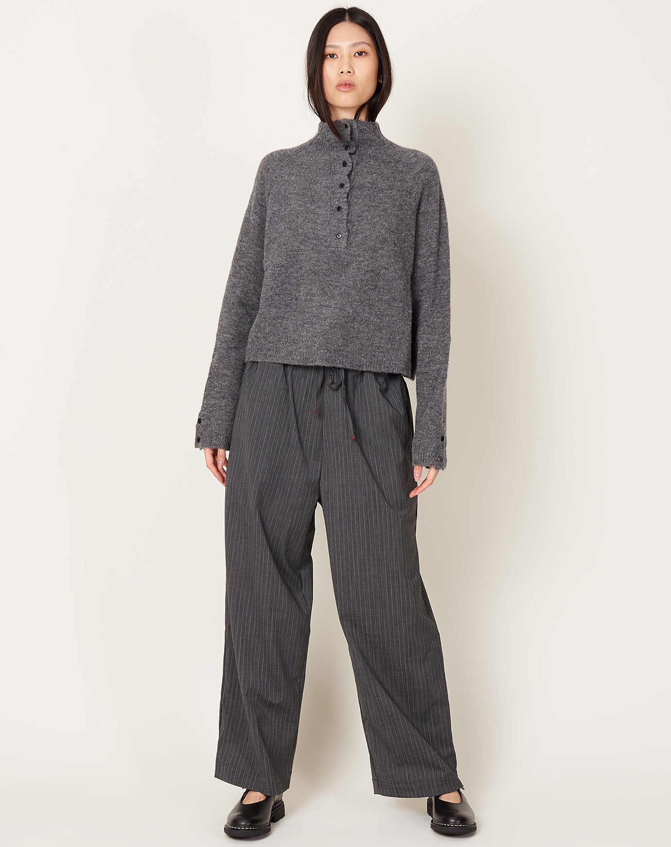 Cordera Classic Striped Pants in Grey