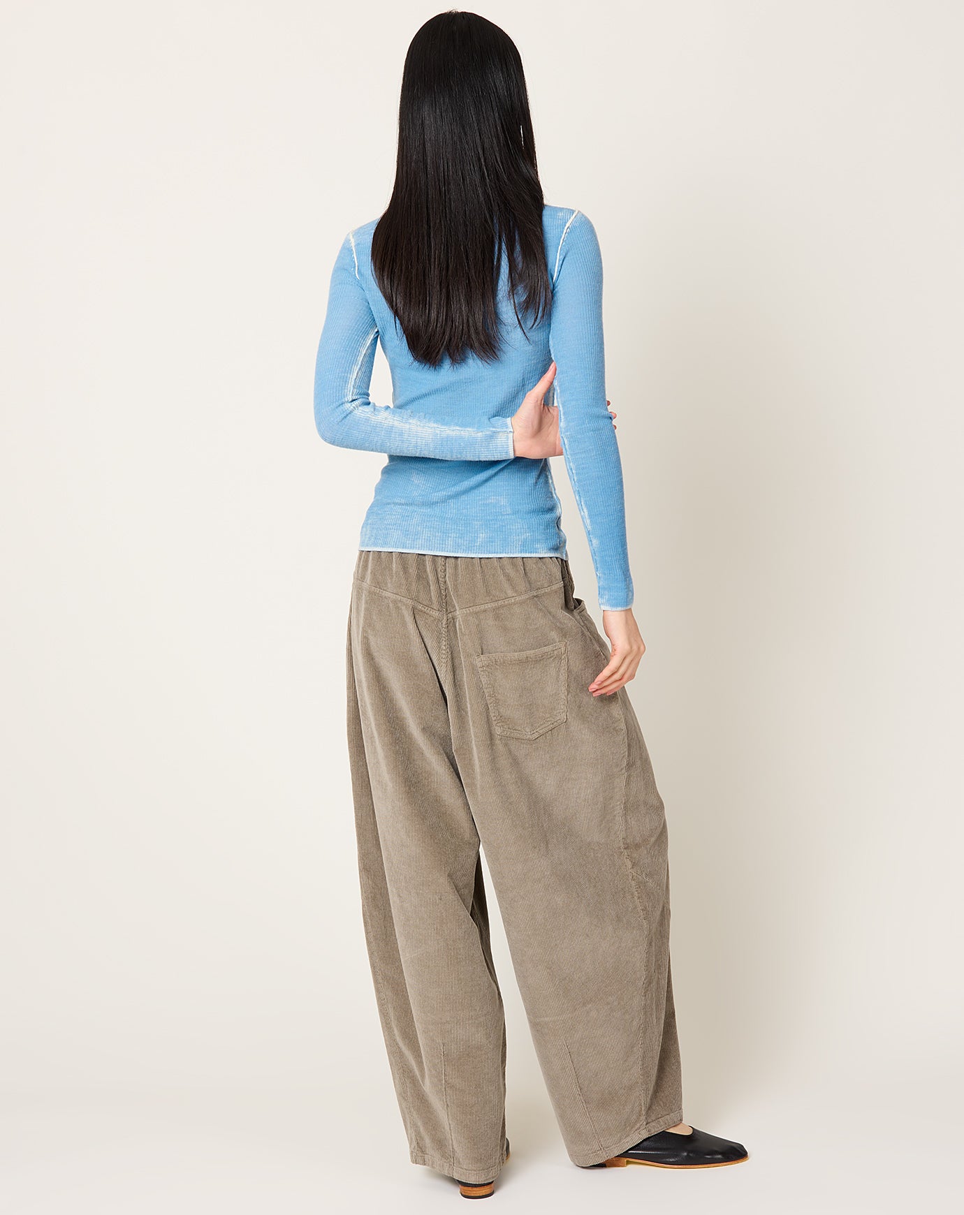 Cordera Corduroy Baggy Pants in Cobblestone