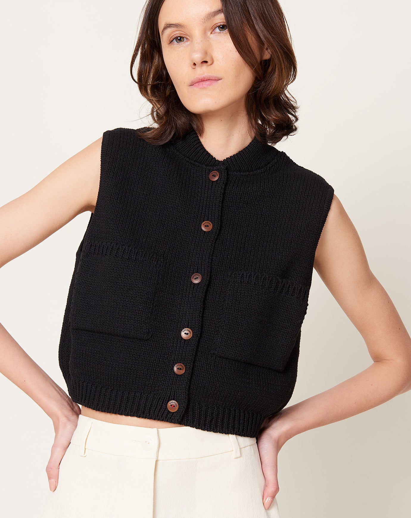 Cordera Cotton Waistcoat in Black