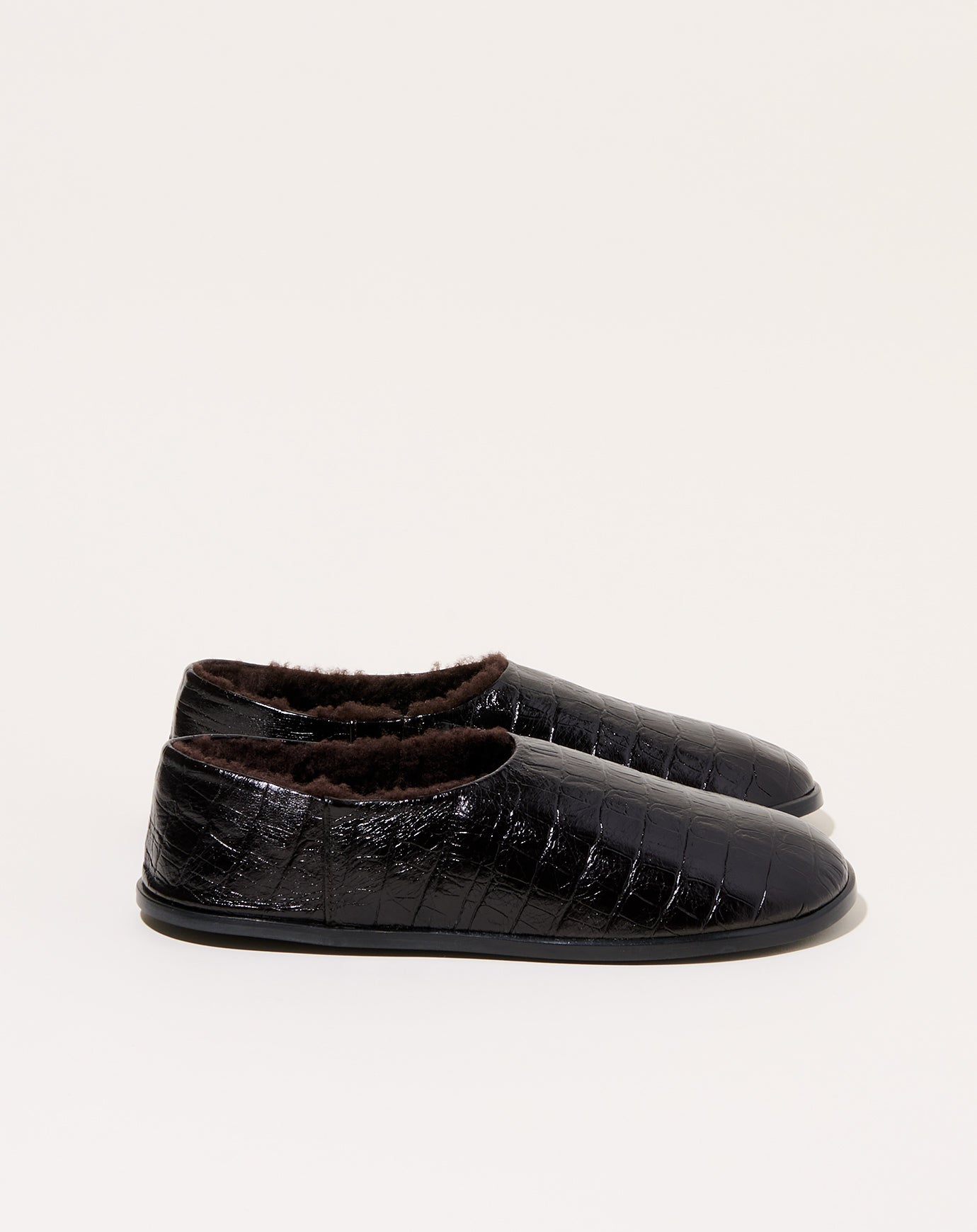 Cordera Crocodile Slipper in Ebano
