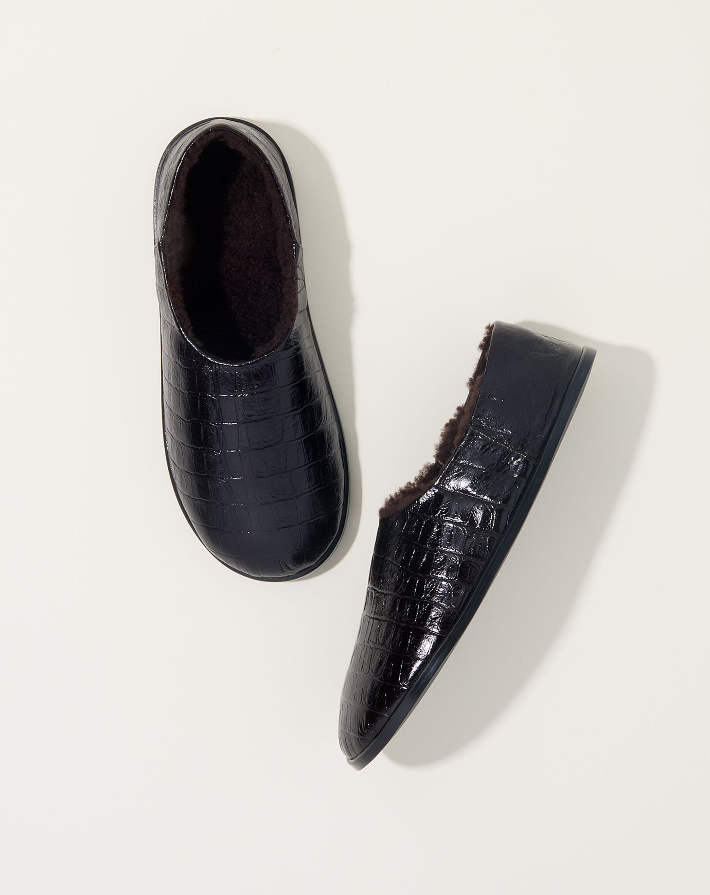 Cordera Crocodile Slipper in Ebano