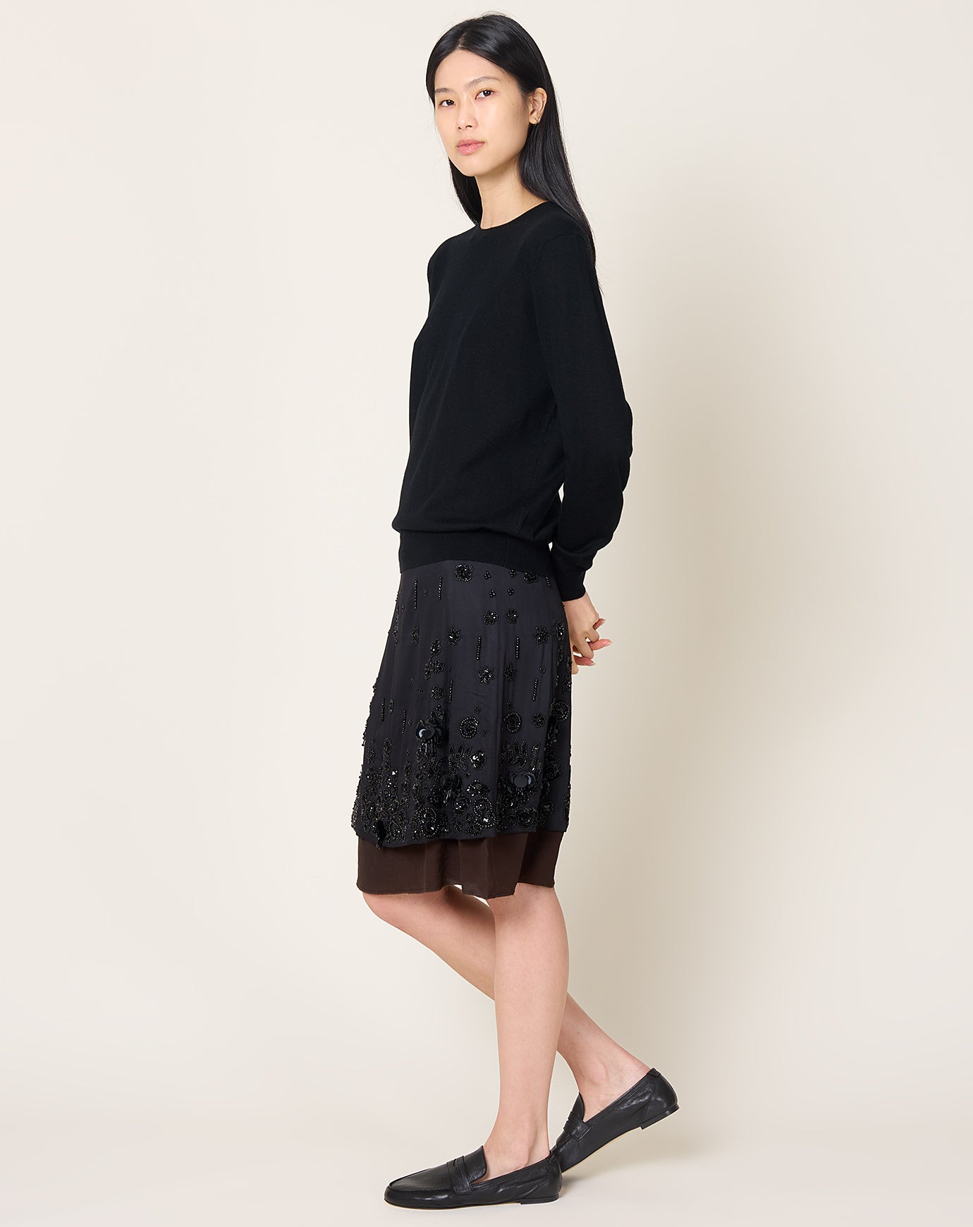 Cordera Embellished Skirt in Black