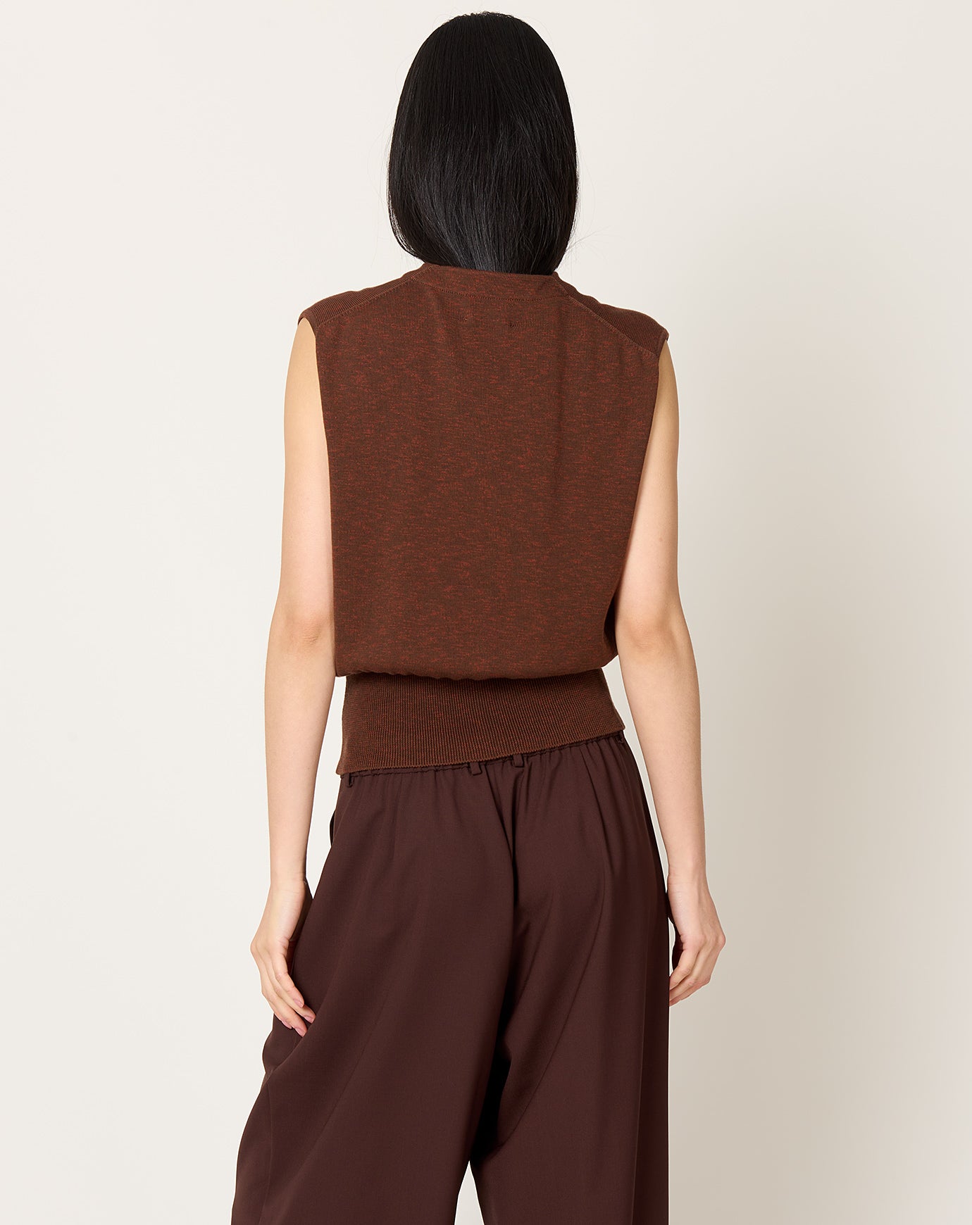 Cordera Flecked Cotton Waistcoat in Russet