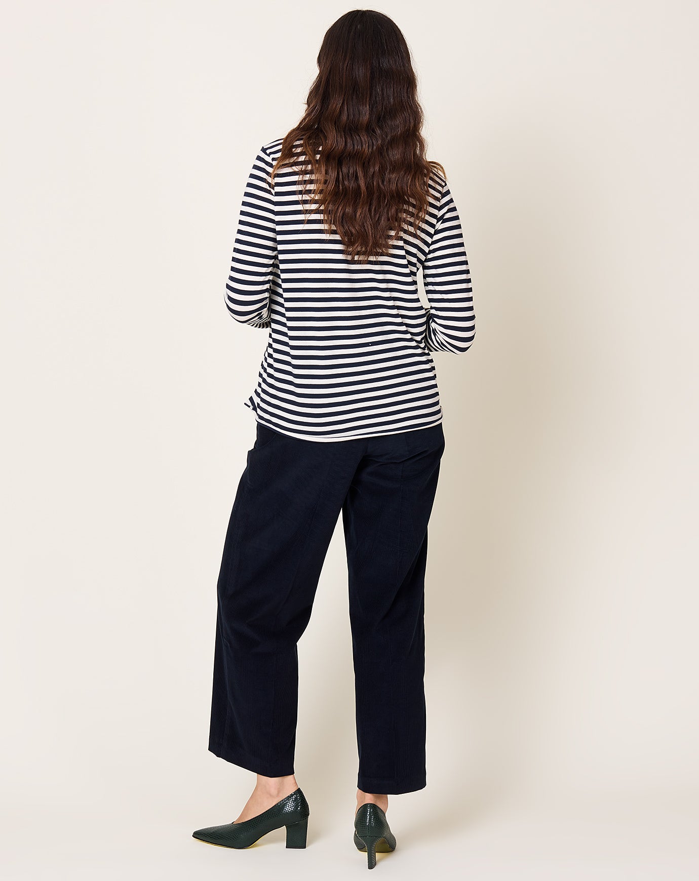 Cordera Low Rise Corduroy Pants in Navy