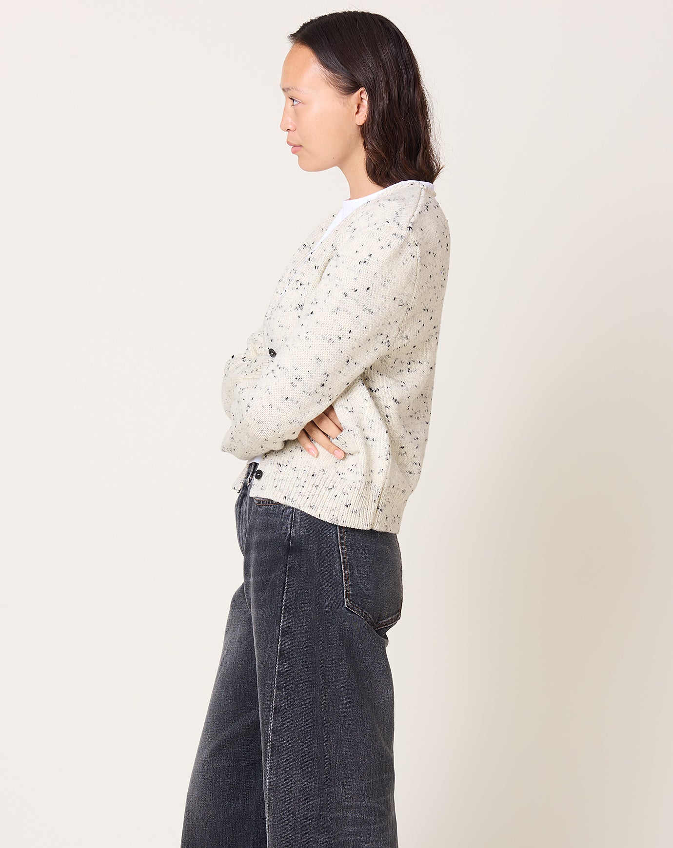 Cordera Merino Wool Flecked Cardigan