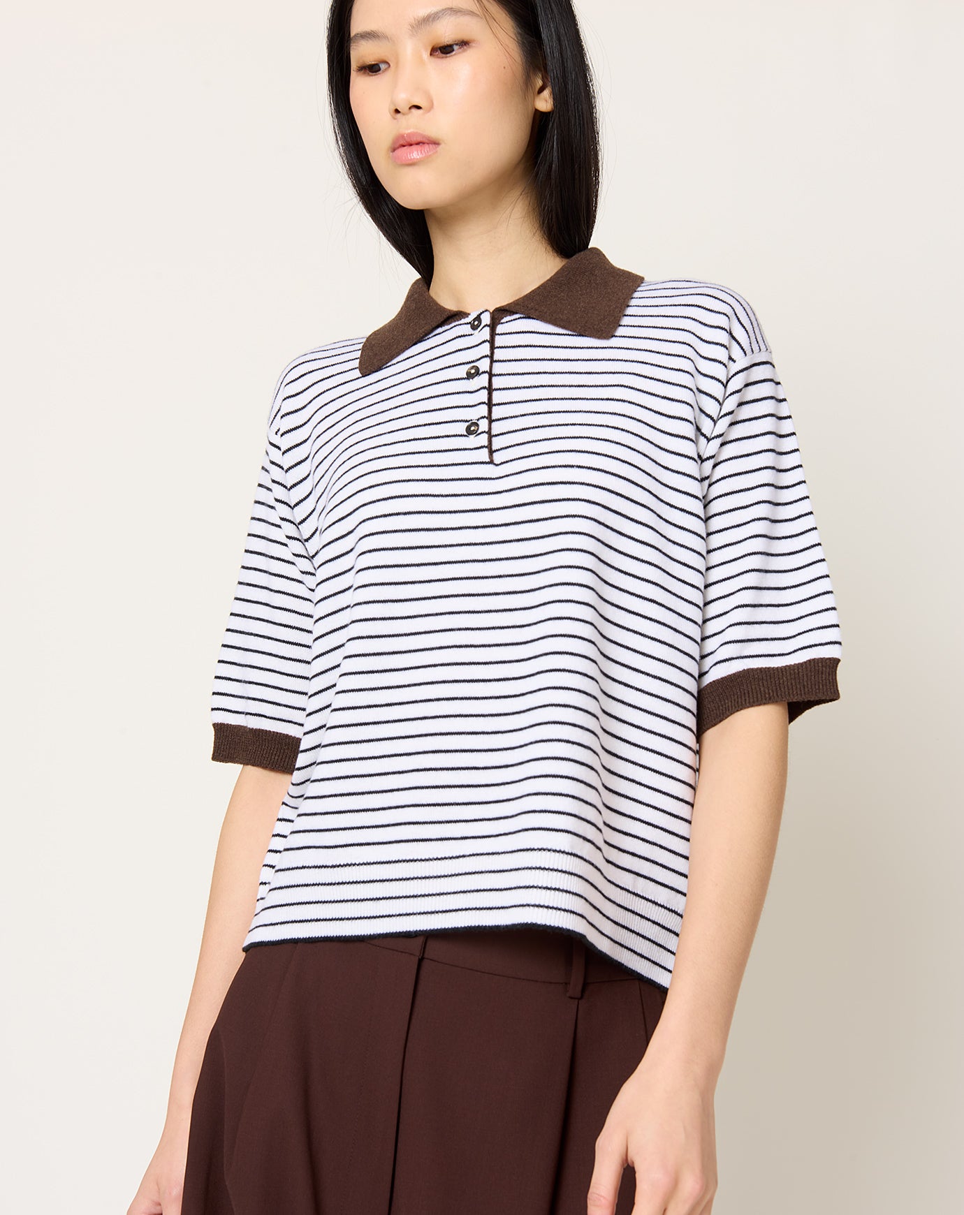 Cordera Merino Wool Striped Polo