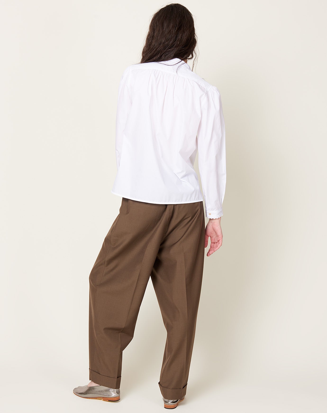 Cordera Mohair Tailoring Masculine Pants in Teak