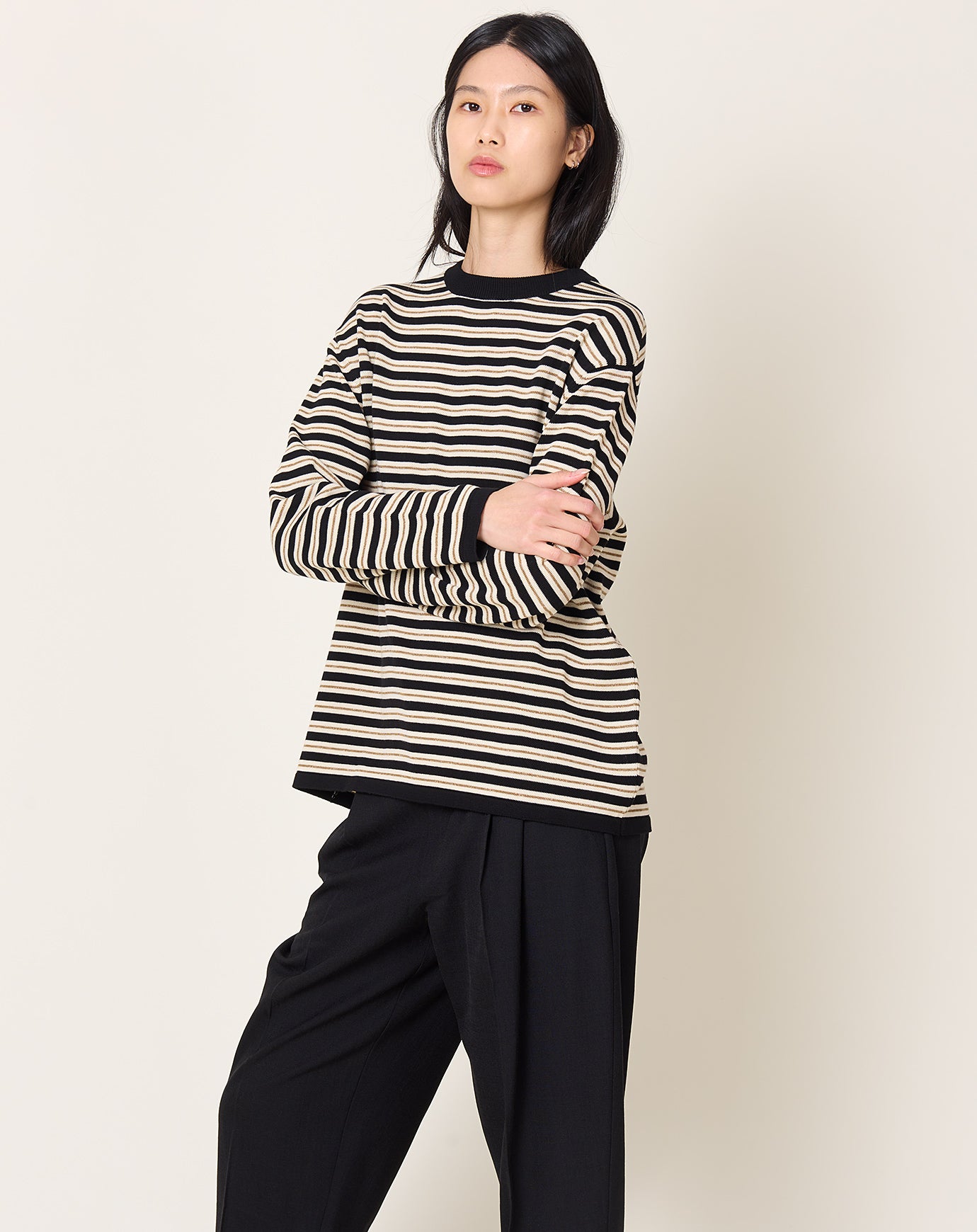 Cordera Organic Cotton Striped Long Sleeve Tee