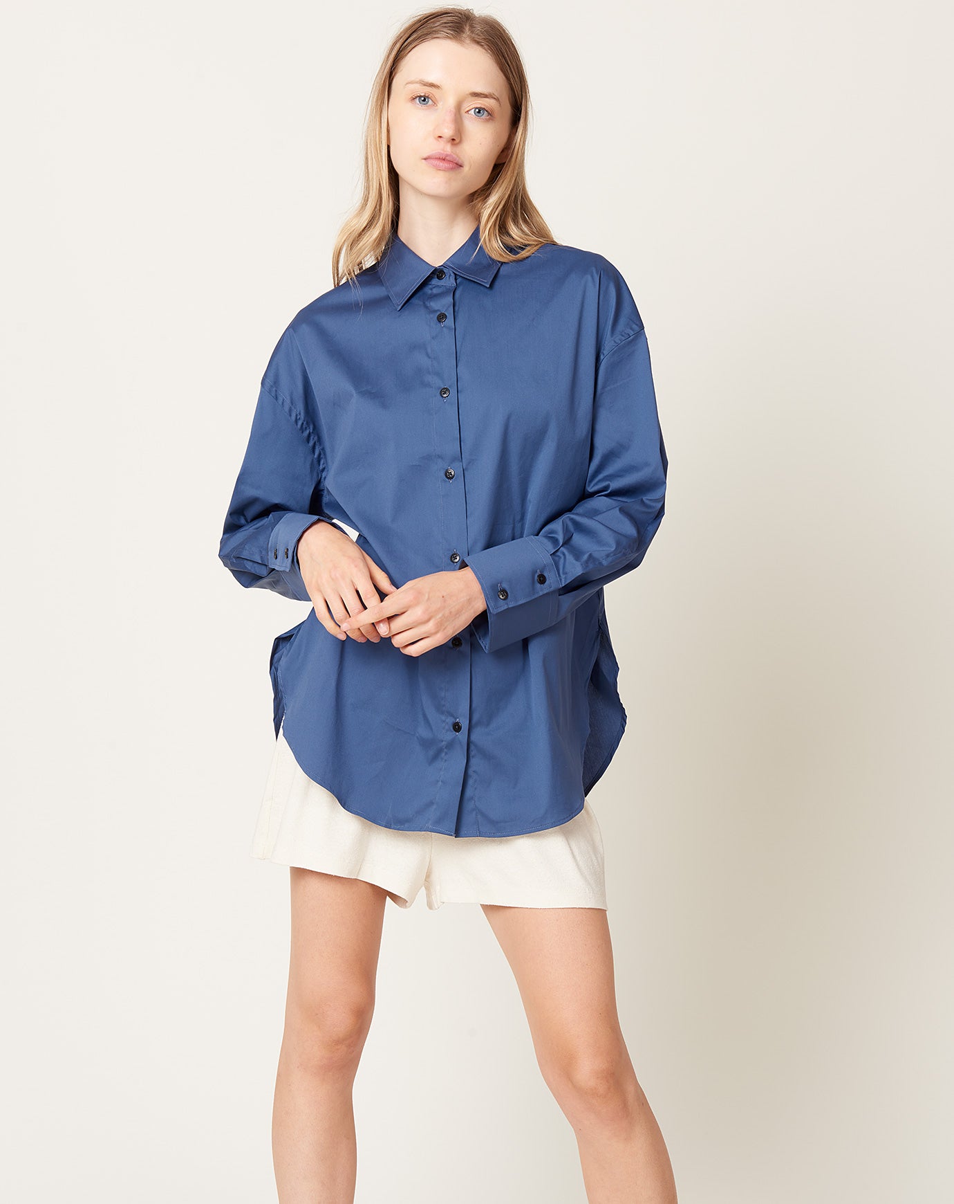 Cordera Oversize Cotton Shirt in Klein