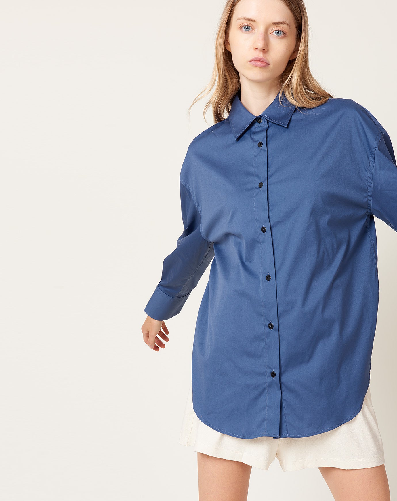 Cordera Oversize Cotton Shirt in Klein