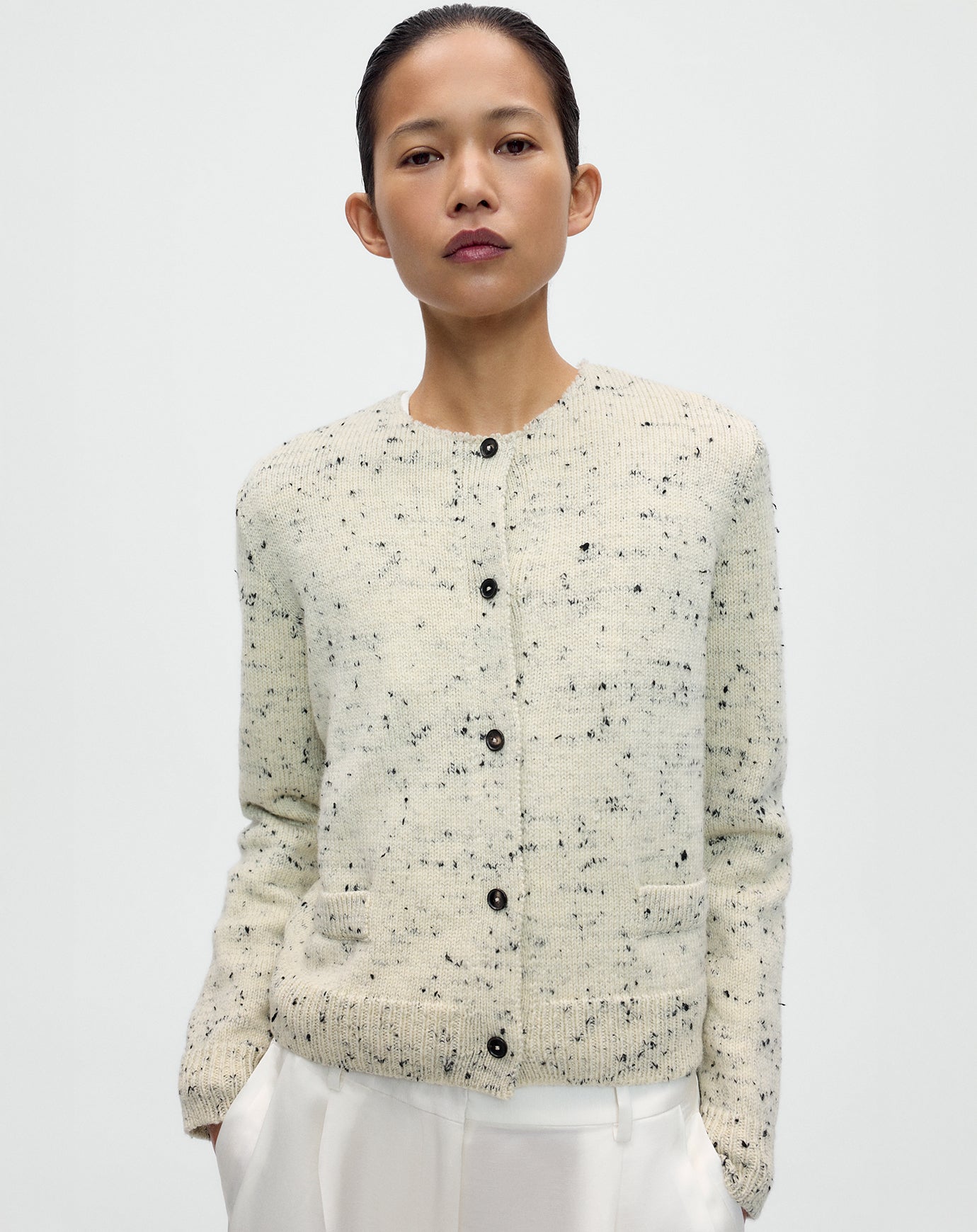 Cordera Merino Wool Flecked Cardigan