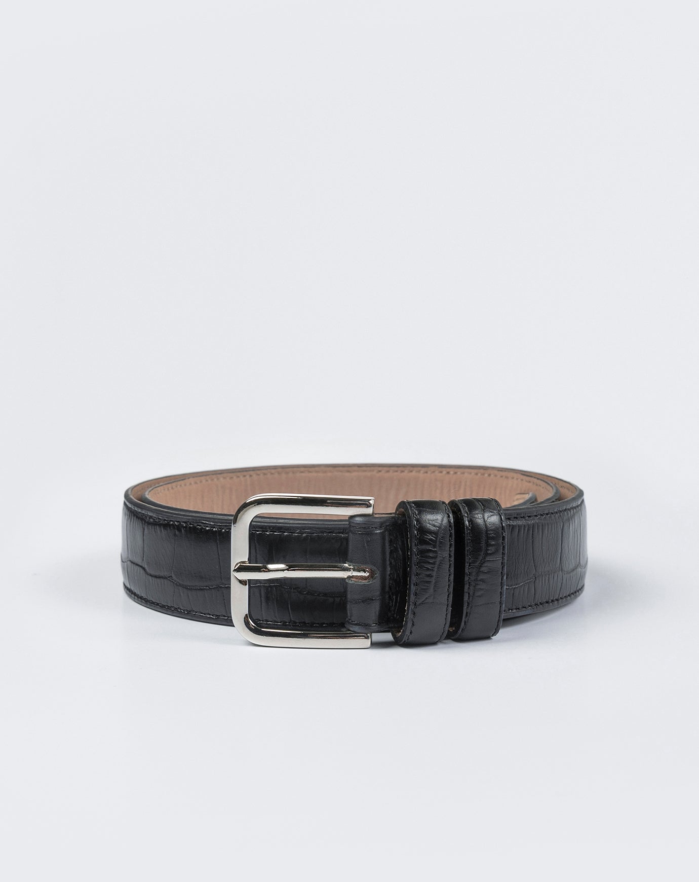 Cordera Classic Belt in Black Crocodile
