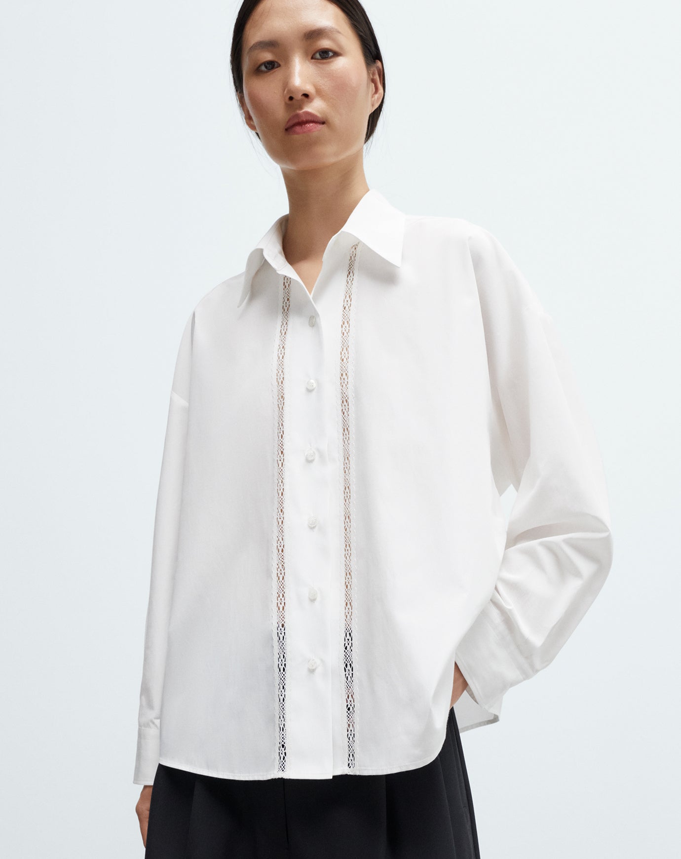 Cordera Lace Shirt in White