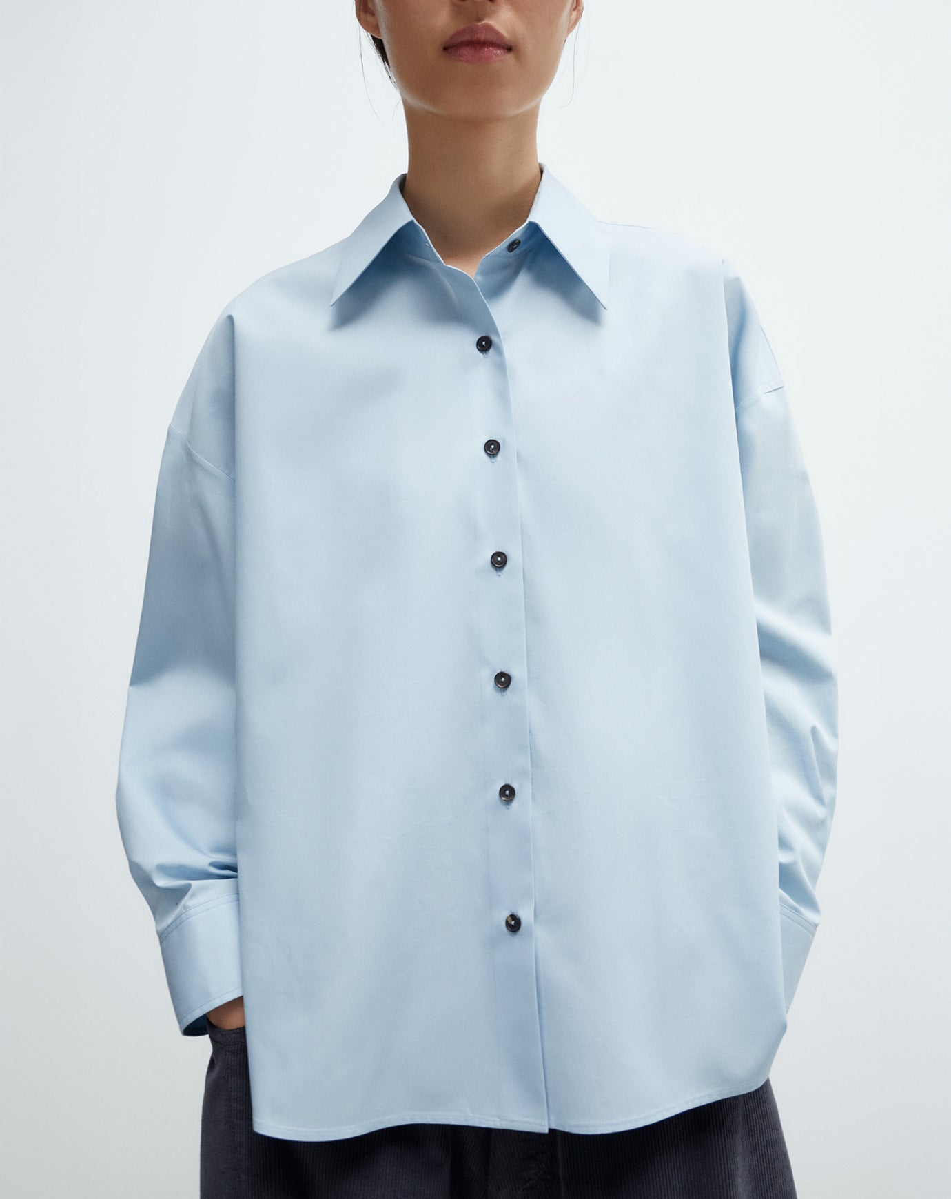 Cordera Oversized Shirt in Baby Blue
