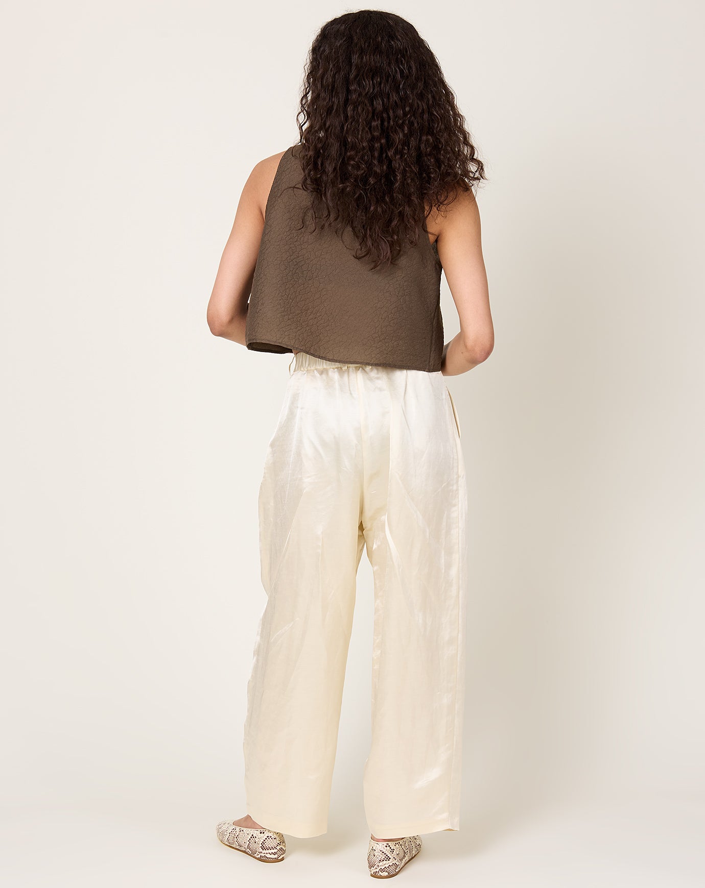 Cordera Satin Masculine Pants in Marfil