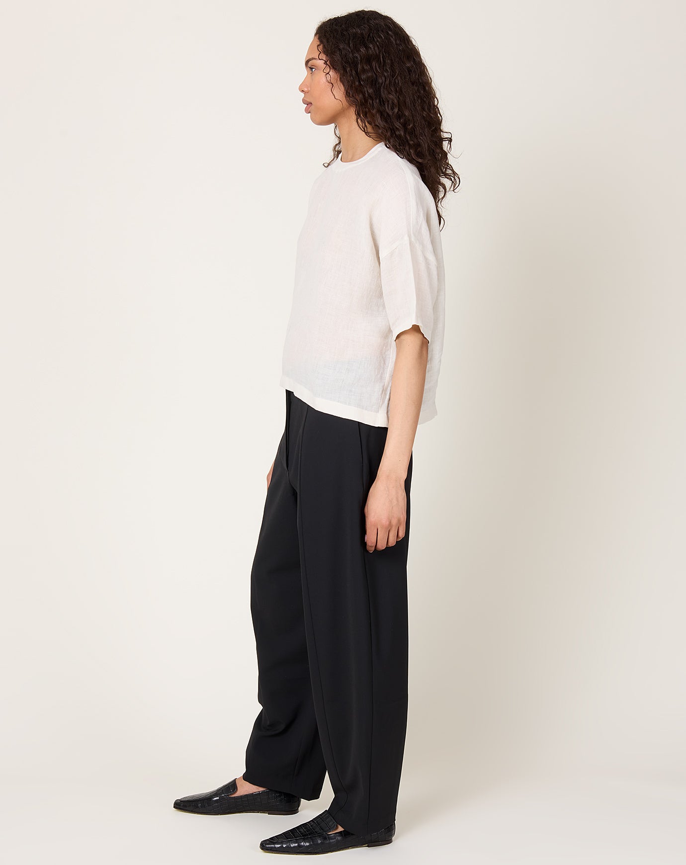 Cordera Tailored Barrel Pants in Black
