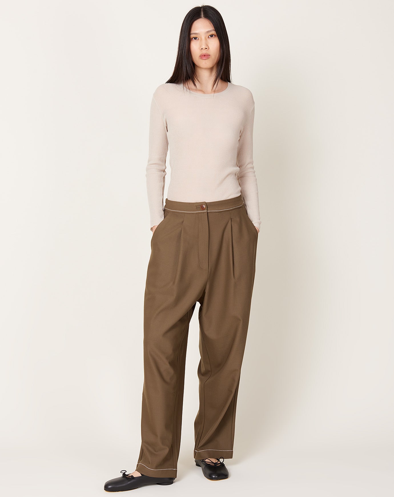 Cordera Tailoring Stitch Pants in Otter