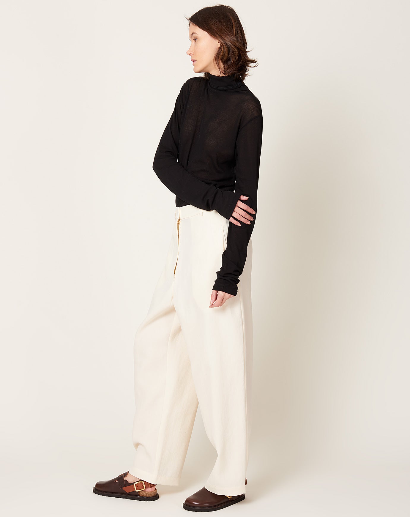 Cordera Wide Leg Pants in Gardenia