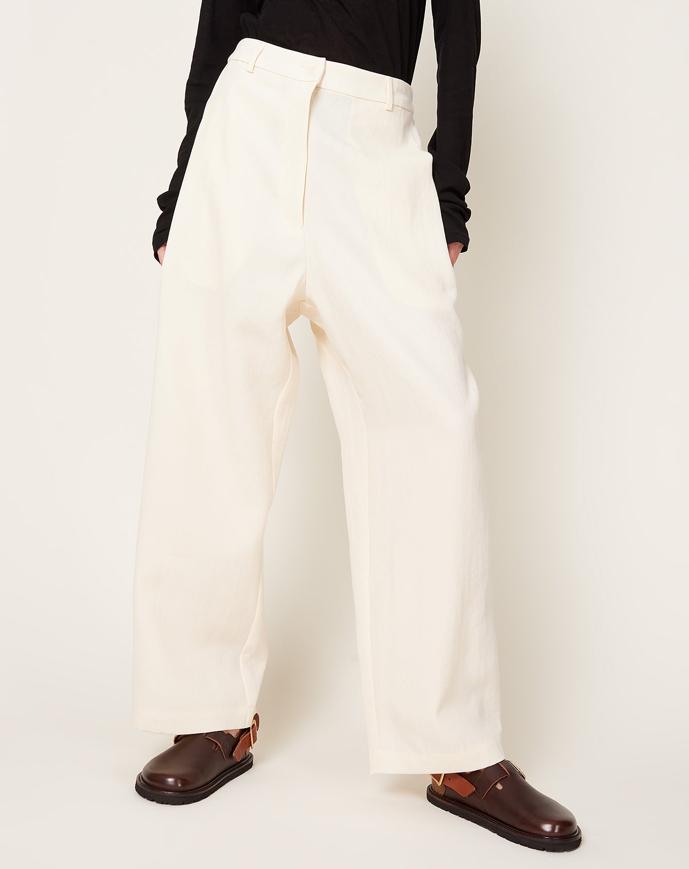 Cordera Wide Leg Pants in Gardenia