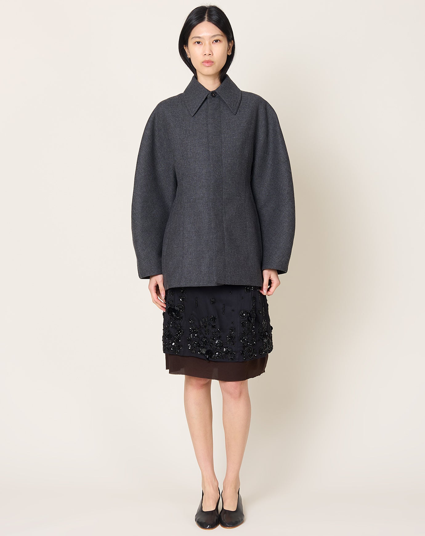 Cordera Wool Overshirt in Anthracite
