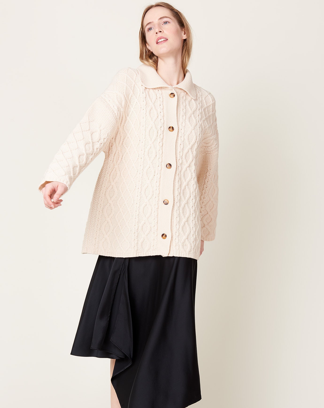 Demylee Abelina Cardigan in Off White