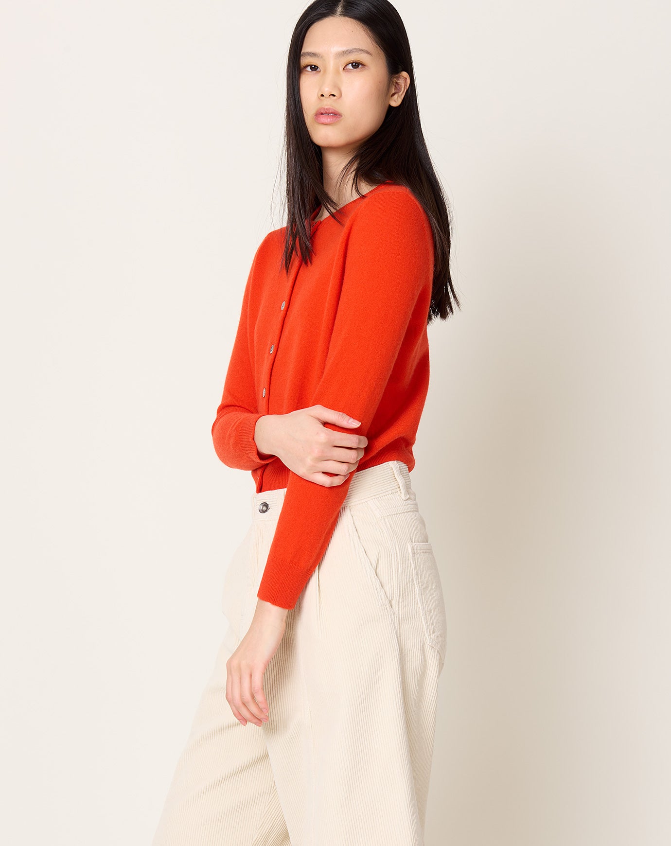 Demylee Ava Cardigan in Red Orange