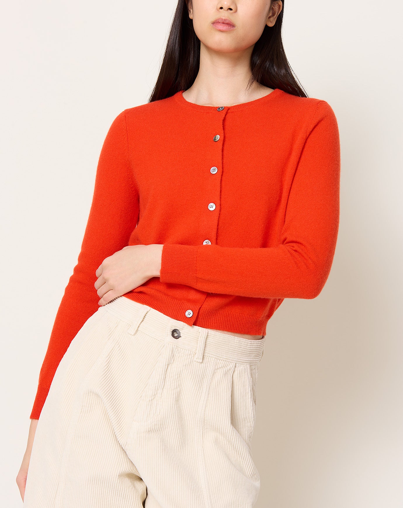 Demylee Ava Cardigan in Red Orange