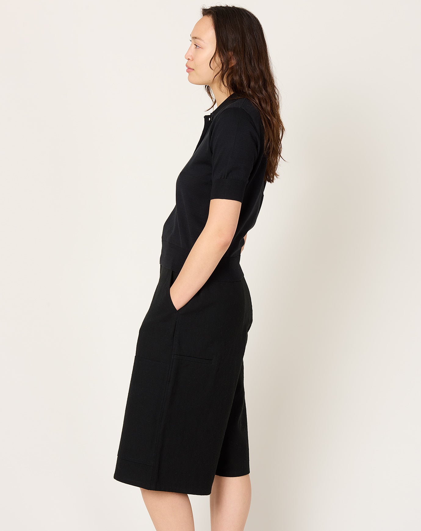 Demylee Cameron Polo Top in Black