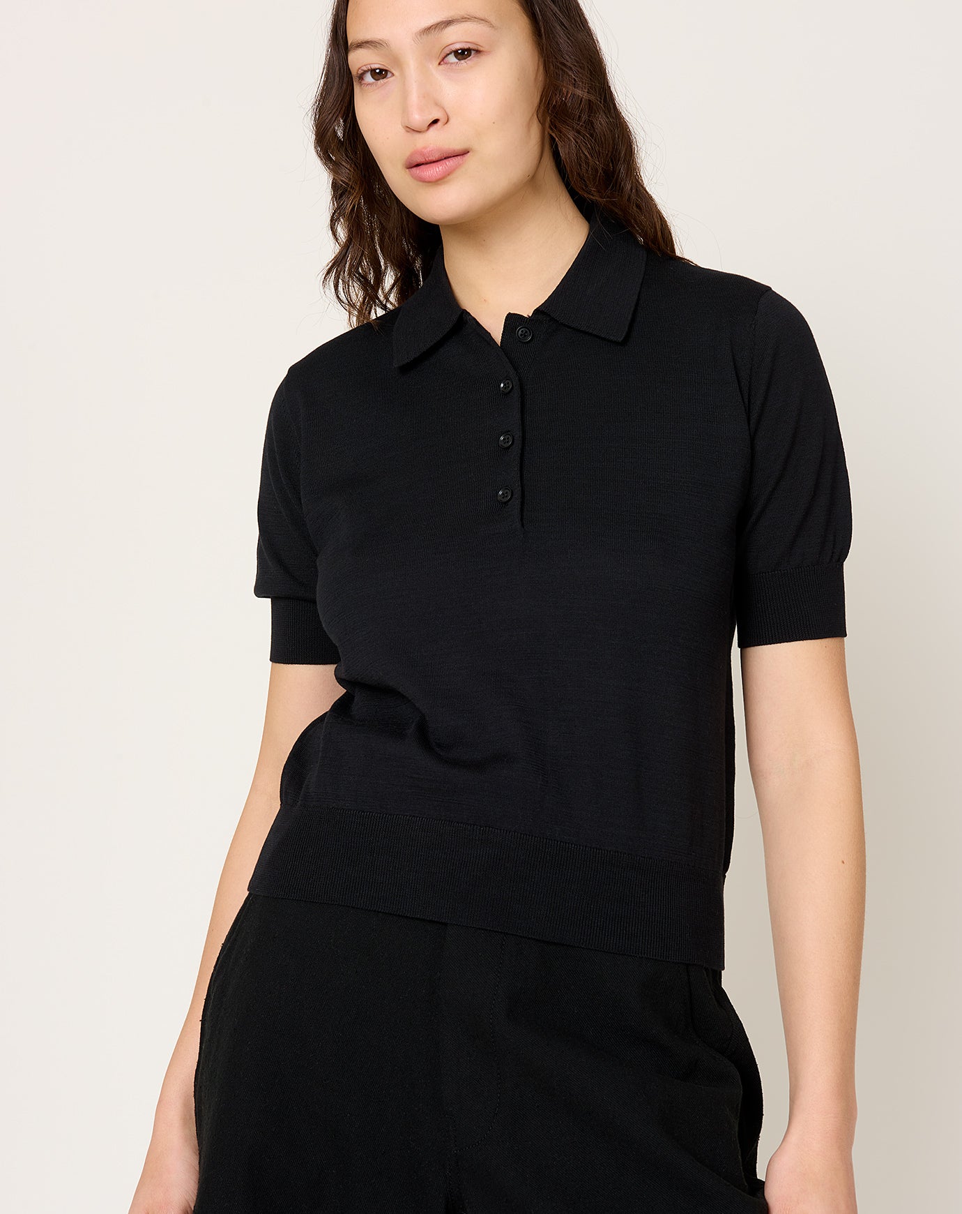 Demylee Cameron Polo Top in Black