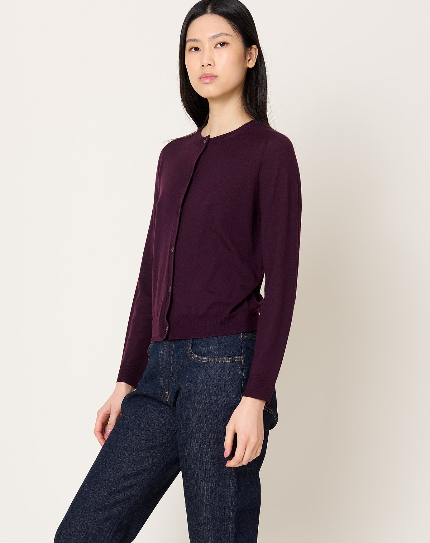 Demylee Caraline Cardigan in Aubergine
