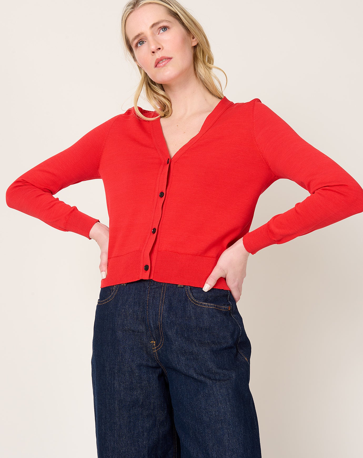 Demylee Ellery Cardigan in Vermillion