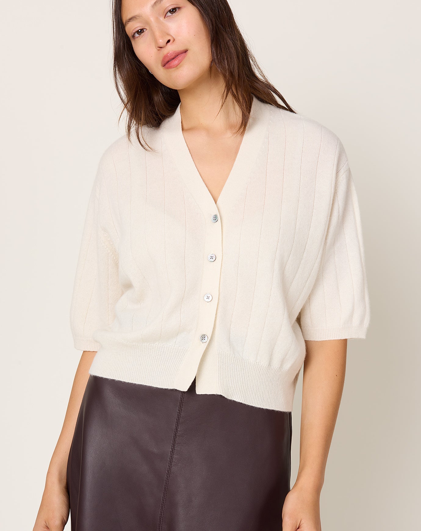 Demylee Joan Cardigan in Ivory