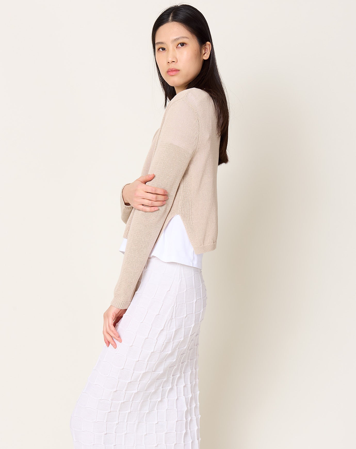 Demylee Josie Cardigan in Pearl Barley