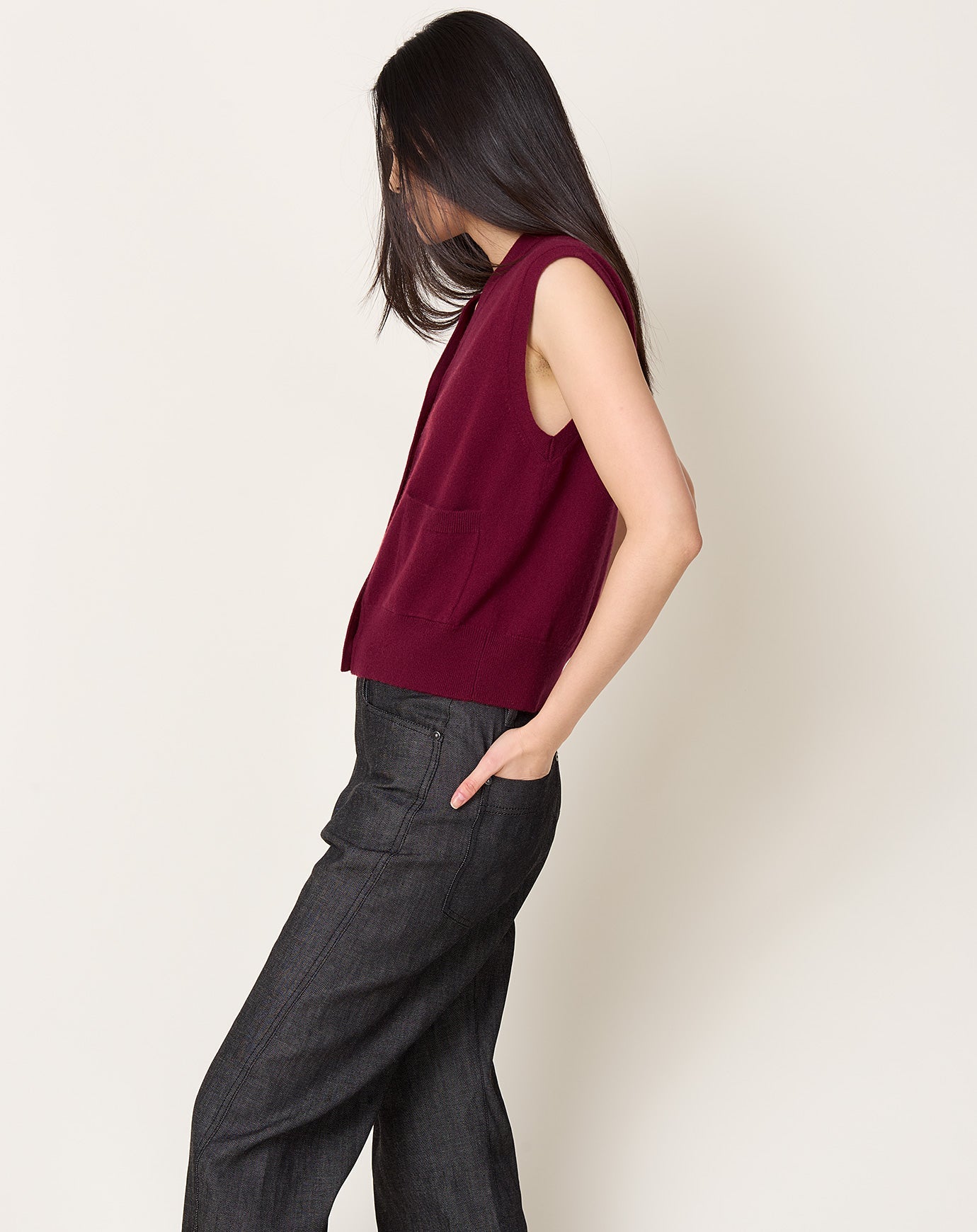 Demylee Juni Vest in Burgundy