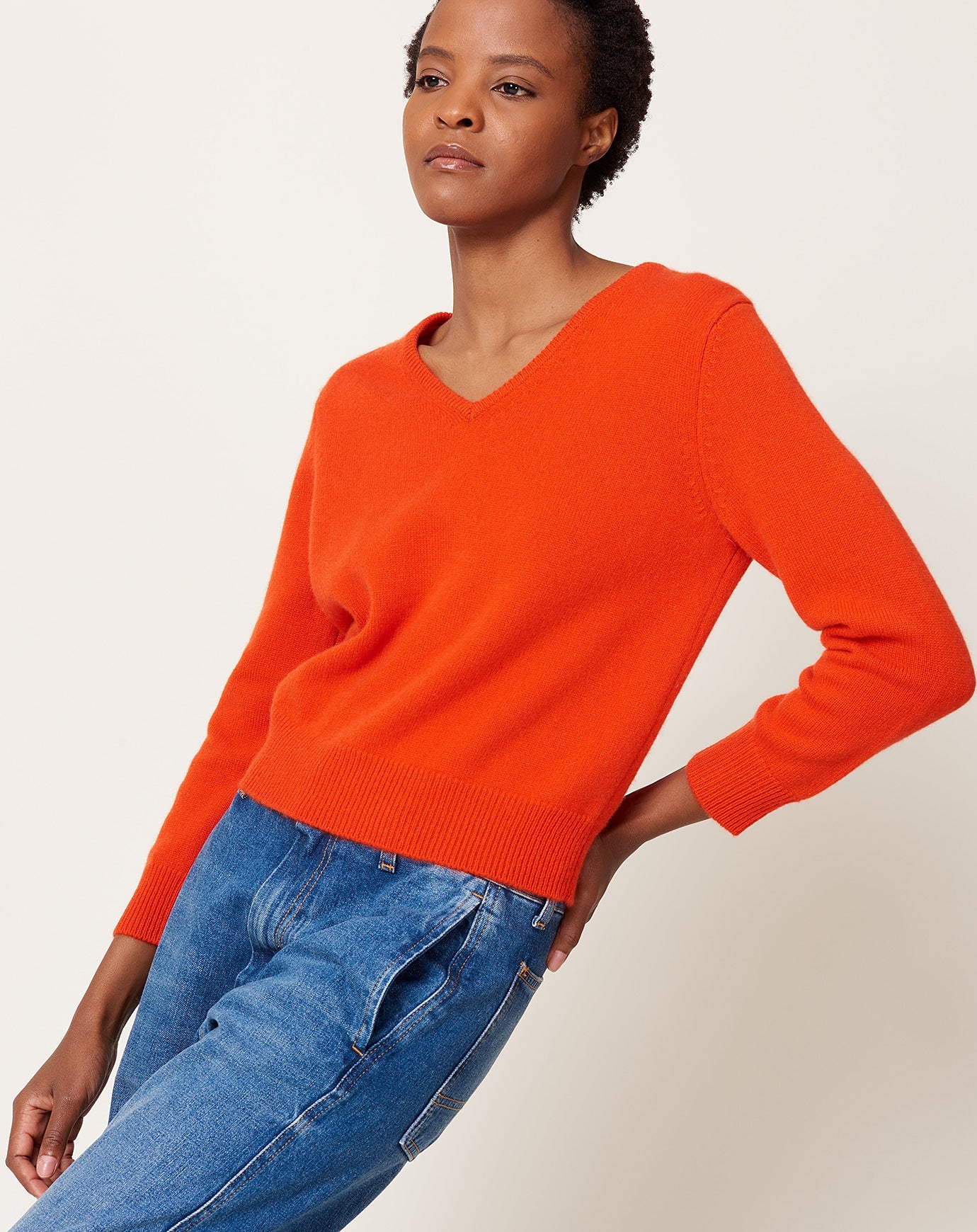 Demylee Lia Sweater in Red Orange