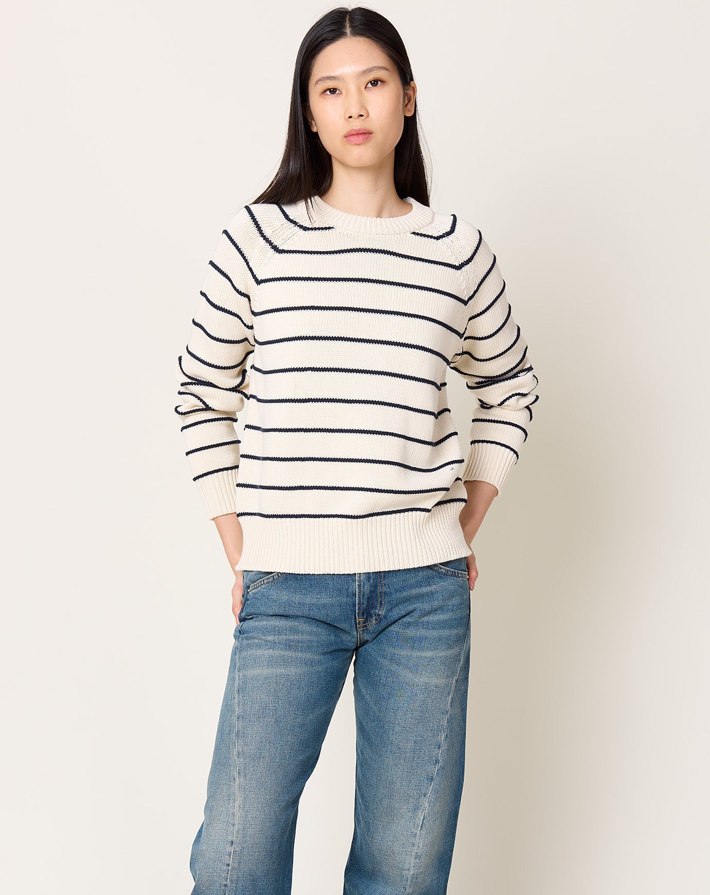 Demylee Lilicia Sweater in Off White & Navy