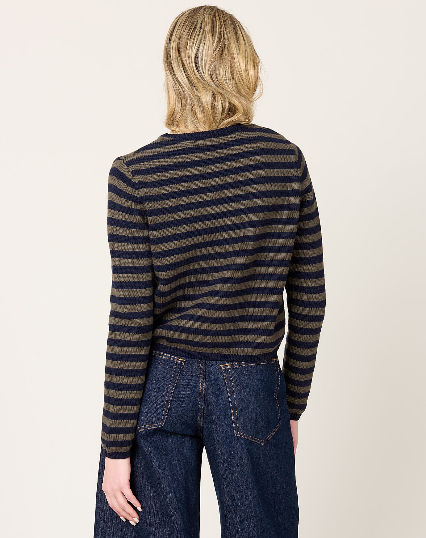 Demylee Melina Sweater in Navy & Loden Stripe